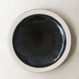 【出西窯】縁焼〆内黒皿8寸