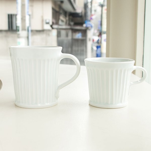 画像6: 【阿部眞士】白磁鎬手マグカップ