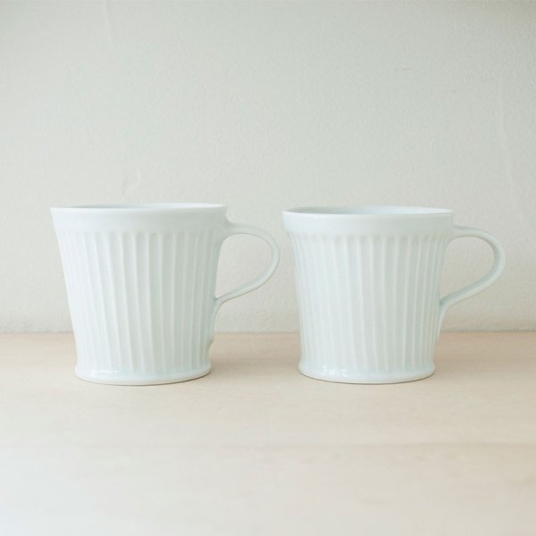 画像5: 【阿部眞士】白磁鎬手マグカップ