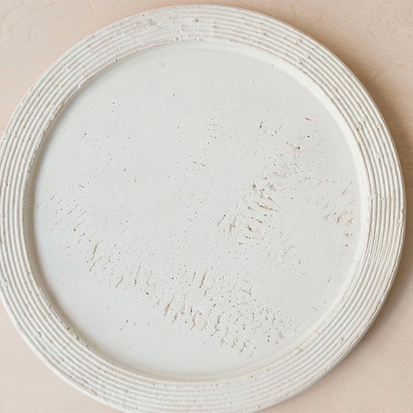 画像3: 【紺野乃芙子】くし目リム皿 8寸 白 