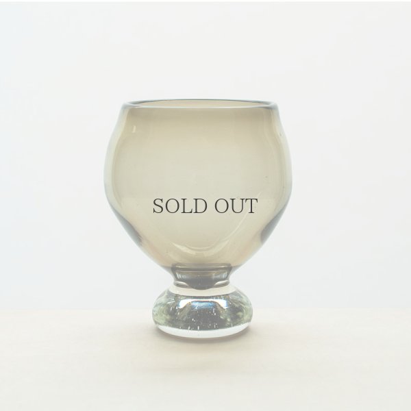 画像1: 【小野田郁子】台付丸グラス（うすオリーブ）