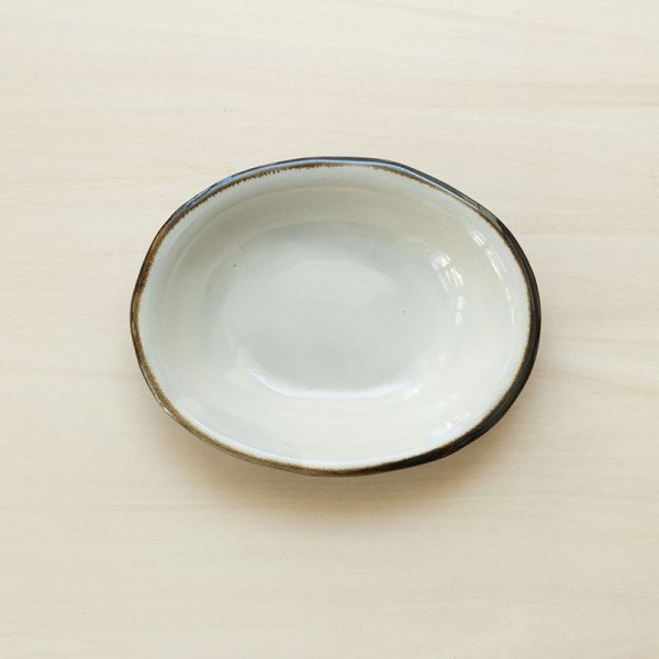 画像1: 【昇陽窯】小判皿 小（白）