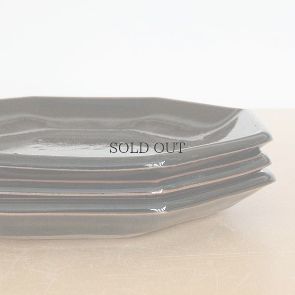 画像5: 【昇陽窯】八角皿 7寸（黒）