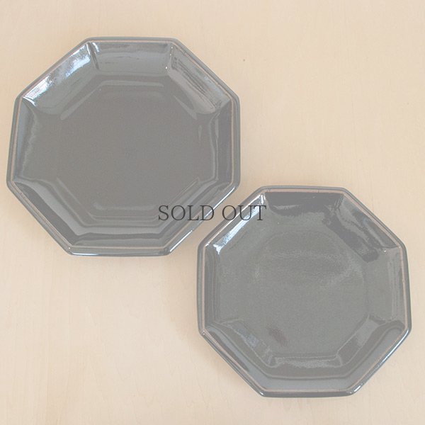 画像6: 【昇陽窯】八角皿 7寸（黒）