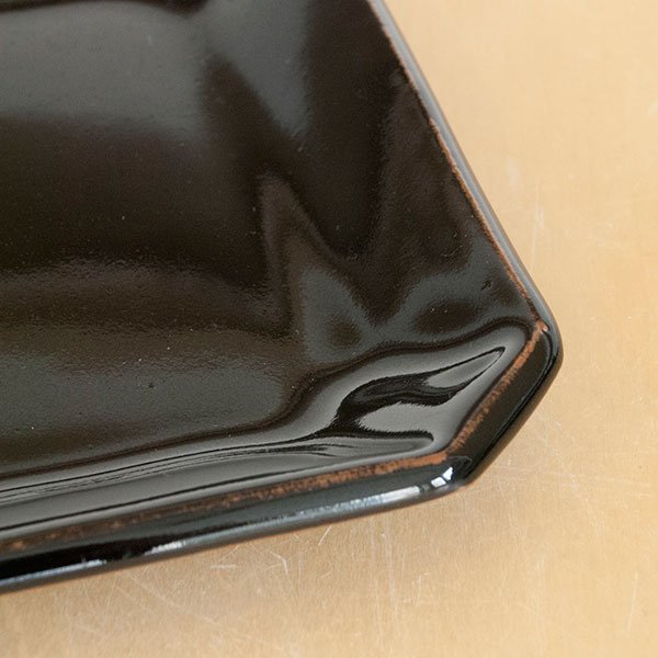 画像5: 【昇陽窯】隅切皿 6寸（黒）