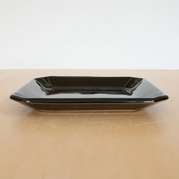 画像3: 【昇陽窯】隅切皿 6寸（黒）