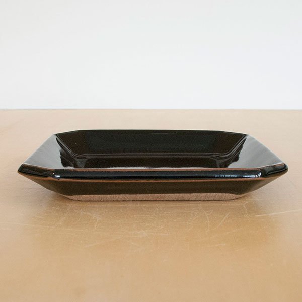 画像3: 【昇陽窯】隅切皿 5寸（黒）