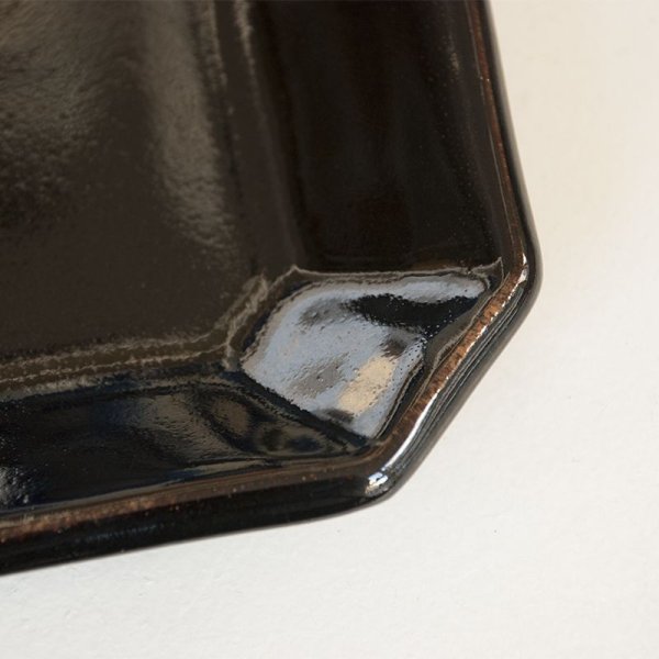 画像5: 【昇陽窯】隅切皿 7寸（黒）