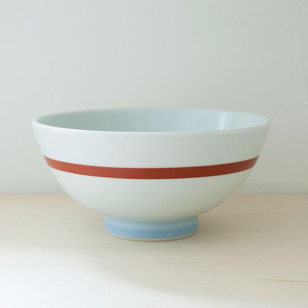 画像1: 【梅山窯】丼6寸 朱線