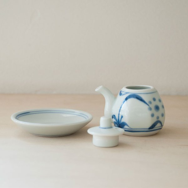 画像6: 【梅山窯】ミニ醤油さし(呉須太陽)