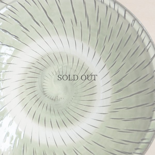 画像5: 【小鹿田焼（坂本工）】 7寸皿 トビカンナ緑