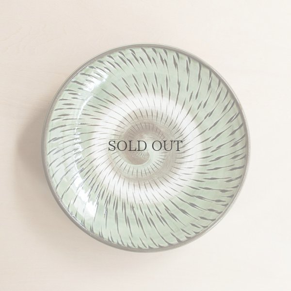 画像6: 【小鹿田焼（坂本工）】 7寸皿 トビカンナ緑