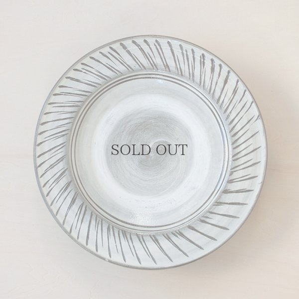 画像1: 【小鹿田焼（坂本工）】 8寸皿 縁トビカンナ