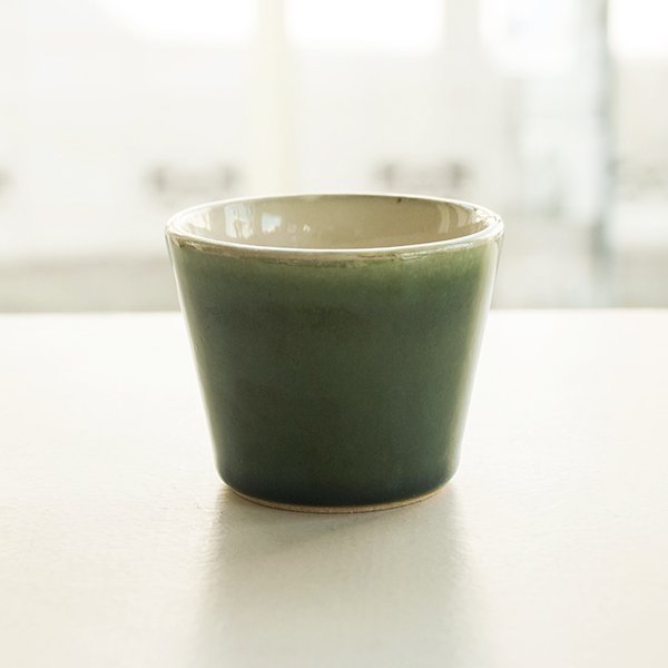 画像1: 【出西窯】切立湯呑 小（緑）