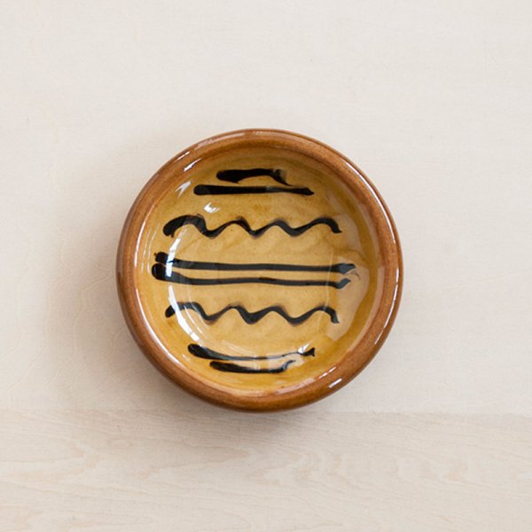 画像1: 【湯町窯】小皿スリップ（キイロ波）