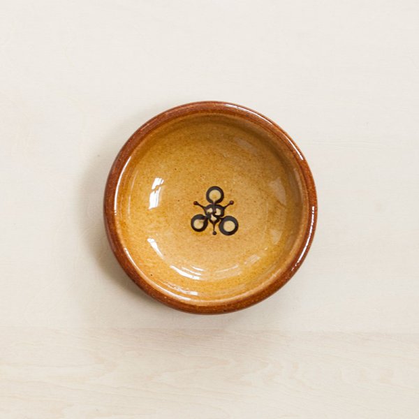 画像1: 【湯町窯】小皿スリップ（キイロ花）