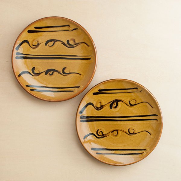 画像6: 【湯町窯】6号皿 スリップ(B)