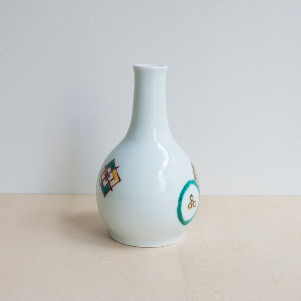 画像2: 【阿部眞士】色絵丸紋一輪差 (2)