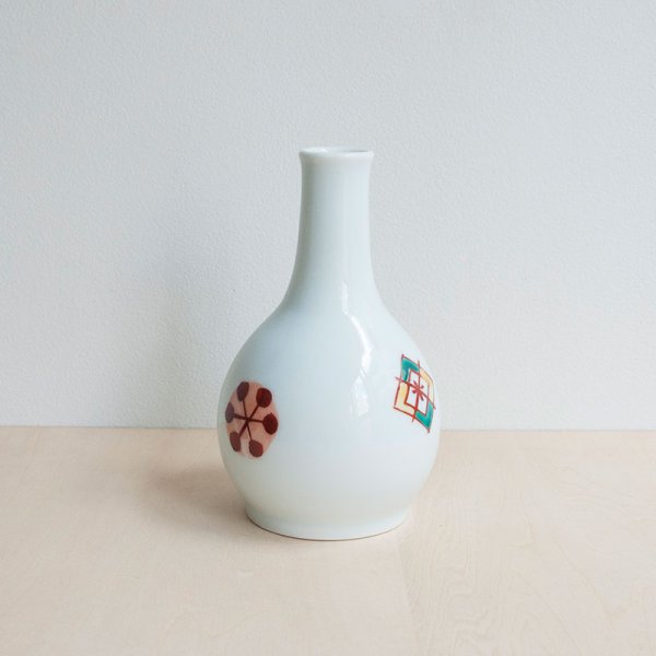 画像4: 【阿部眞士】色絵丸紋一輪差 (4)