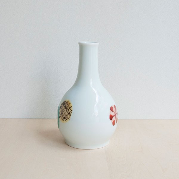 画像6: 【阿部眞士】色絵丸紋一輪差 (6)