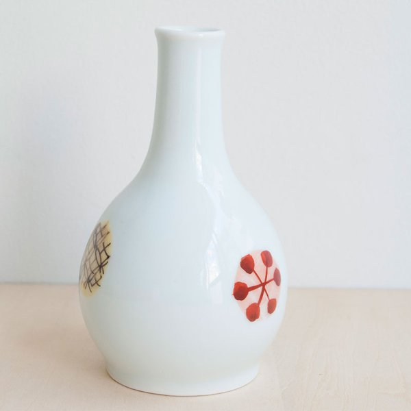 画像9: 【阿部眞士】色絵丸紋一輪差 (9)