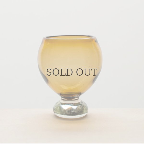 画像3: 【小野田郁子】台付丸グラス（うす茶） (3)