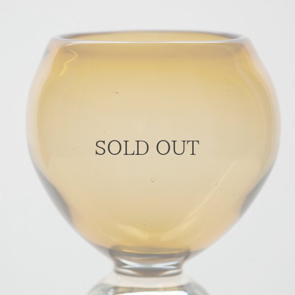 画像4: 【小野田郁子】台付丸グラス（うす茶） (4)