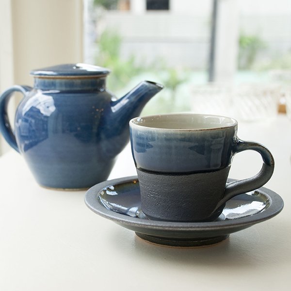 画像8: 【出西窯】コーヒーカップ＆ソーサー（呉須下鉄） (8)