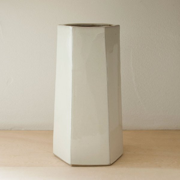 画像2: 【出西窯】面取筒花入(白)  (2)