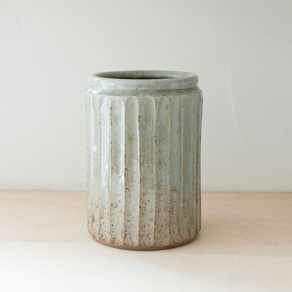 画像3: 【出西窯】花瓶 鎬(灰)  (3)