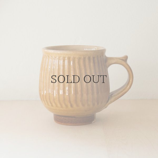 画像1: 【湯町窯】モーニングカップ（しのぎキイロ) (1)